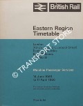 Eastern Region Timetable - London (King's Cross & Liverpool Street), Eastern Counties, East Midlands, The North: Mainline Passenger Services, 14 June 1965 to 17 April 1966 by British Rail Eastern Region